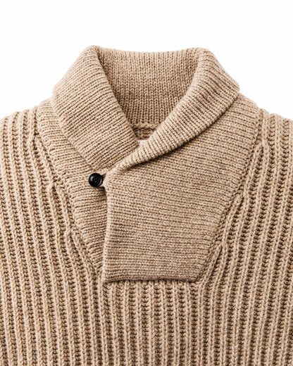 Men Filson Bristol Shawl Neck Sweater - Oatmeal Heather / Flame Stripe