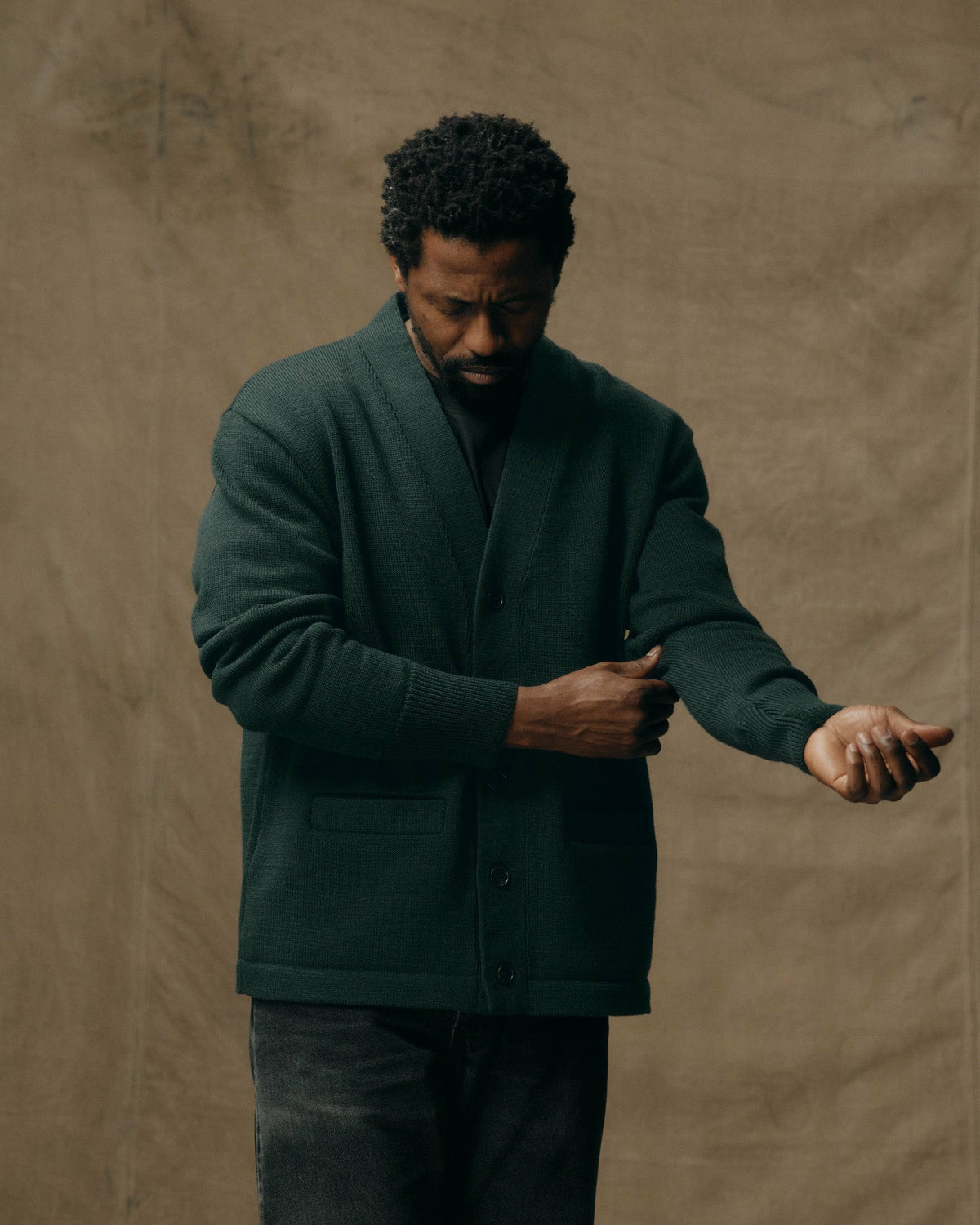 Men Filson Guide Cardigan Sweater - Fir
