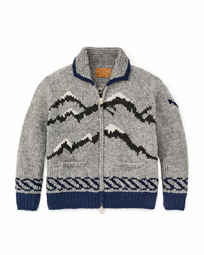 Men Filson Handmade Full-zip Sweater - Heather Gray / Fishing Boat