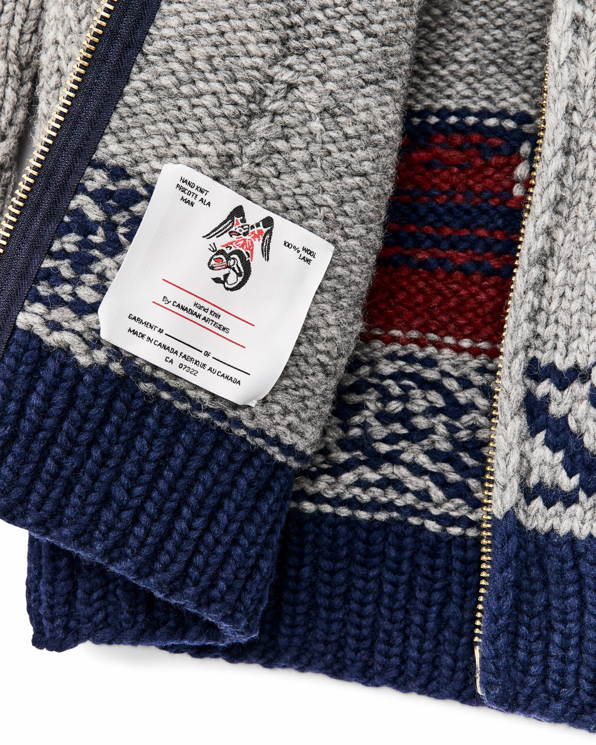 Men Filson Handmade Full-zip Sweater - Heather Gray / Fishing Boat
