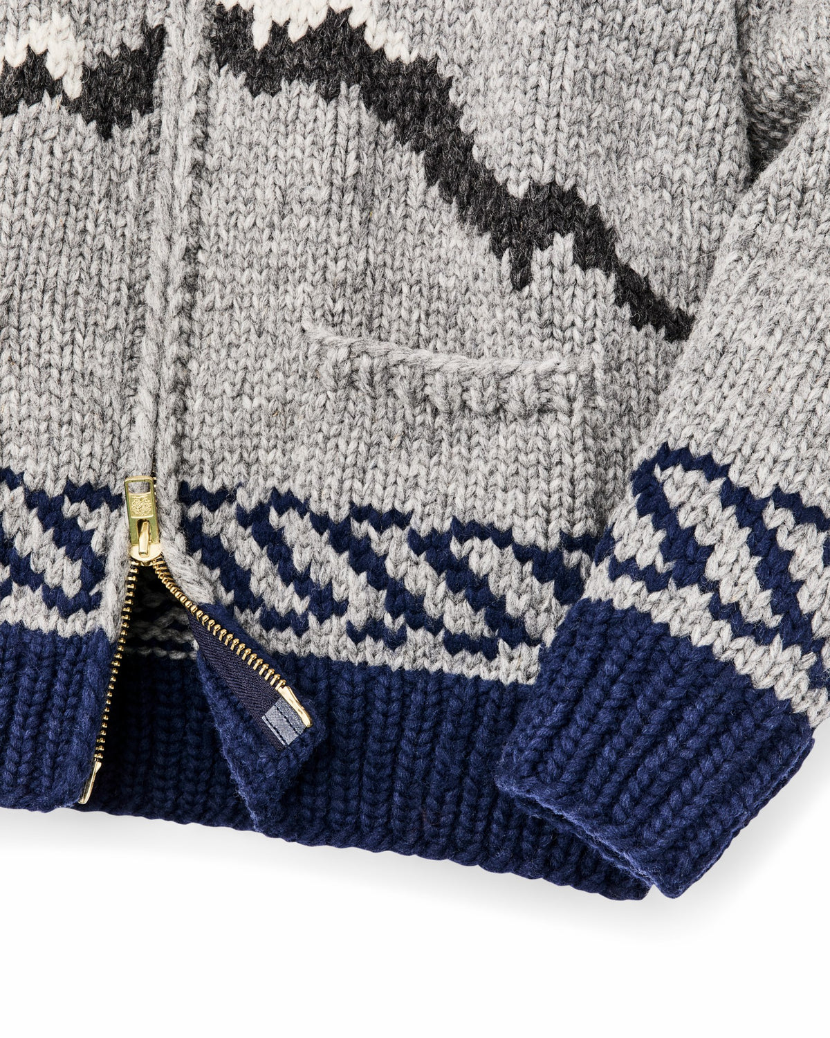 Men Filson Handmade Full-zip Sweater - Heather Gray / Fishing Boat
