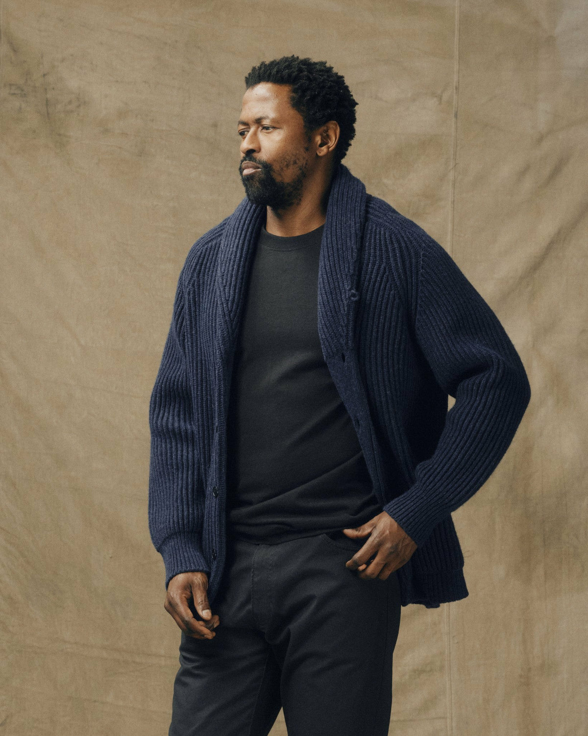 Men Filson Bristol Cardigan Sweater - Navy