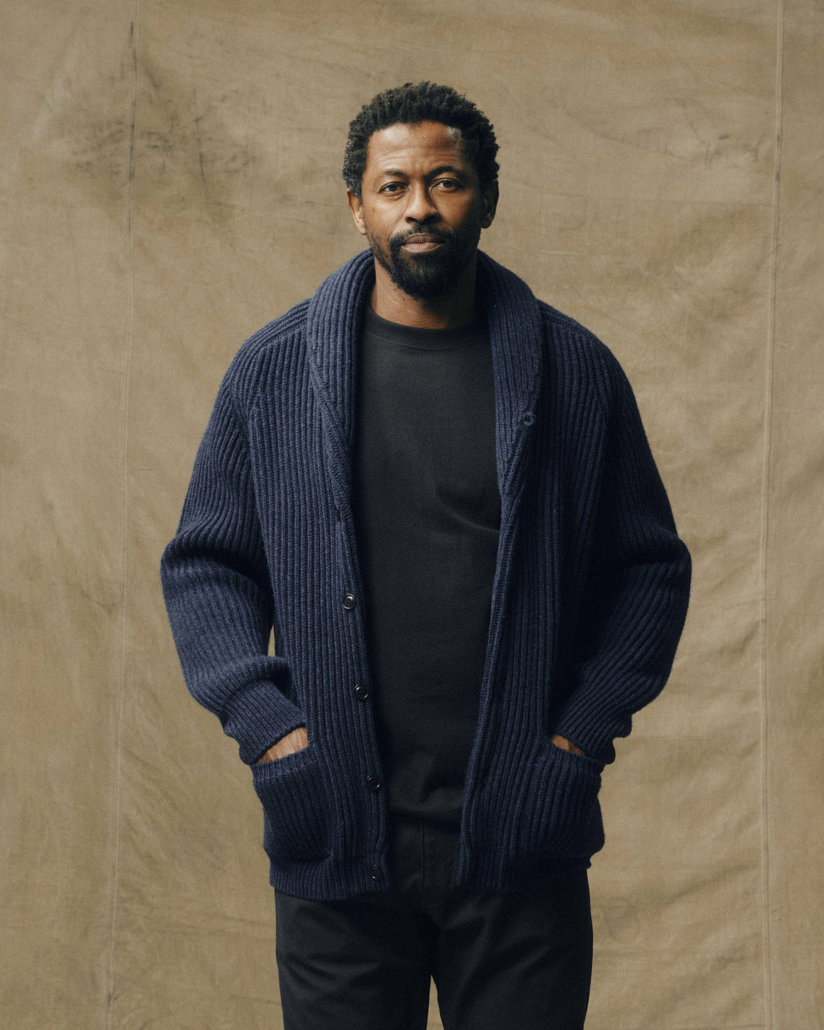 Men Filson Bristol Cardigan Sweater - Navy