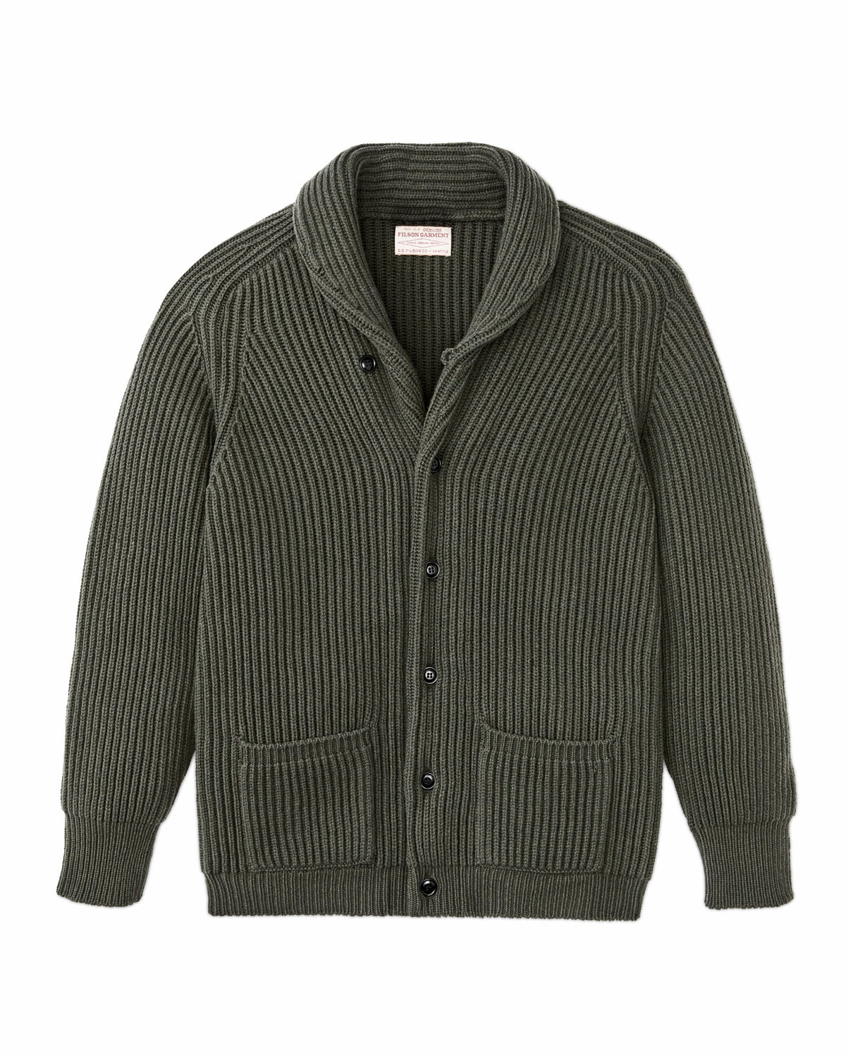 Men Filson Bristol Cardigan Sweater - Forest Green Heather