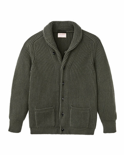 Men Filson Bristol Cardigan Sweater - Forest Green Heather