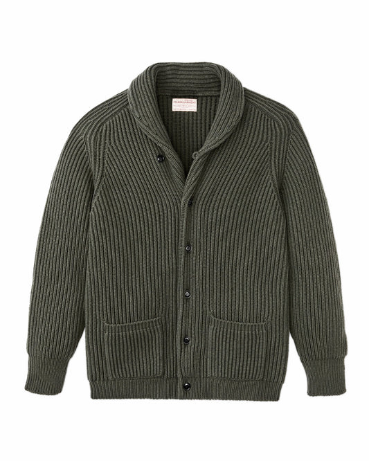 Men Filson Bristol Cardigan Sweater - Forest Green Heather