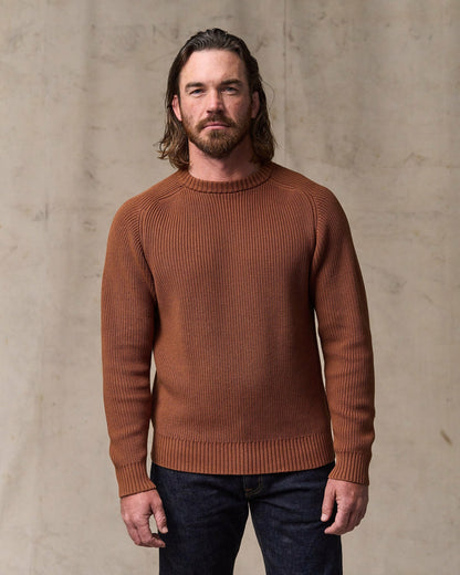 Men Filson Vintage Cotton Crewneck Sweater - Rust