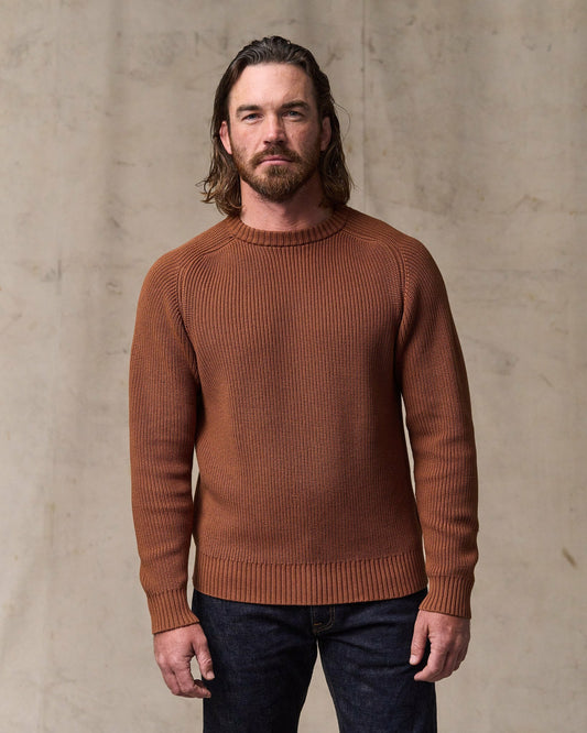 Men Filson Vintage Cotton Crewneck Sweater - Rust