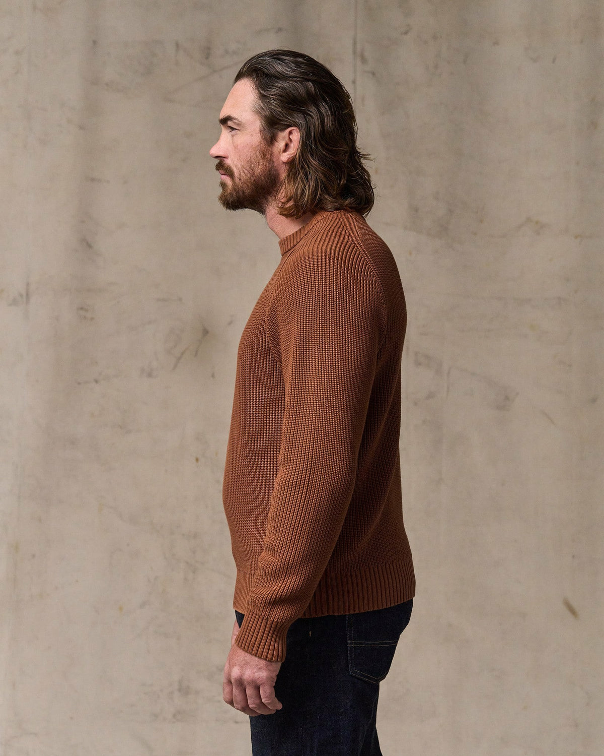 Men Filson Vintage Cotton Crewneck Sweater - Rust