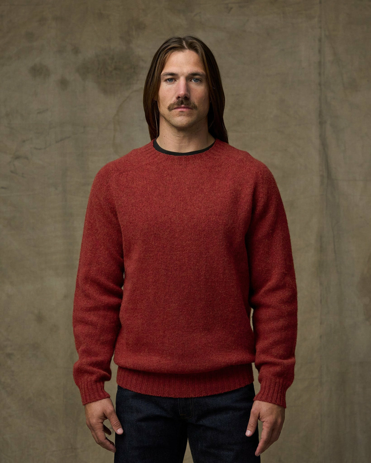 Men Filson Shetland 5-gauge Wool Sweater - Russet