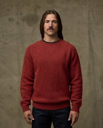 Men Filson Shetland 5-gauge Wool Sweater - Russet