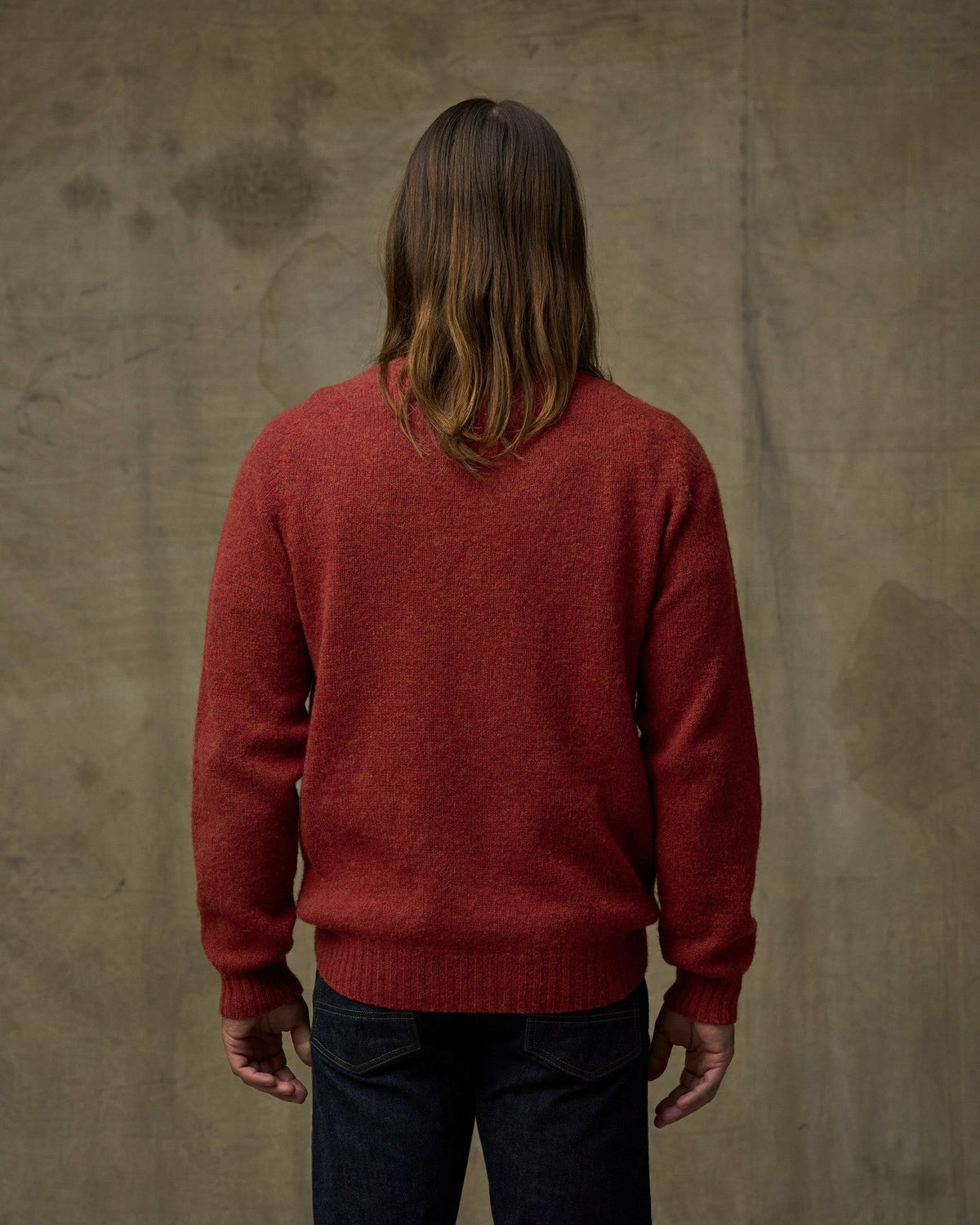 Men Filson Shetland 5-gauge Wool Sweater - Russet
