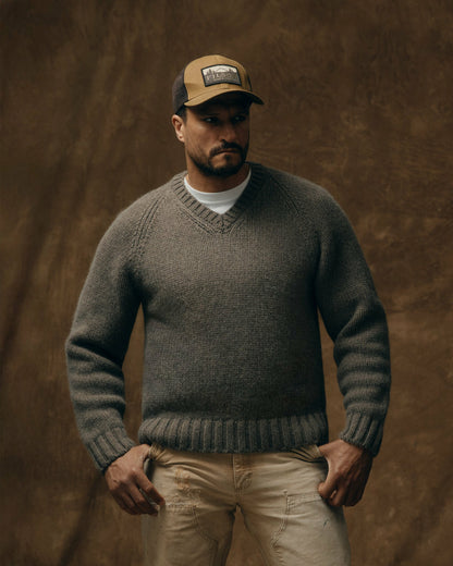 Men Filson 3-gauge Alpaca Blend Sweater - Bark Heather