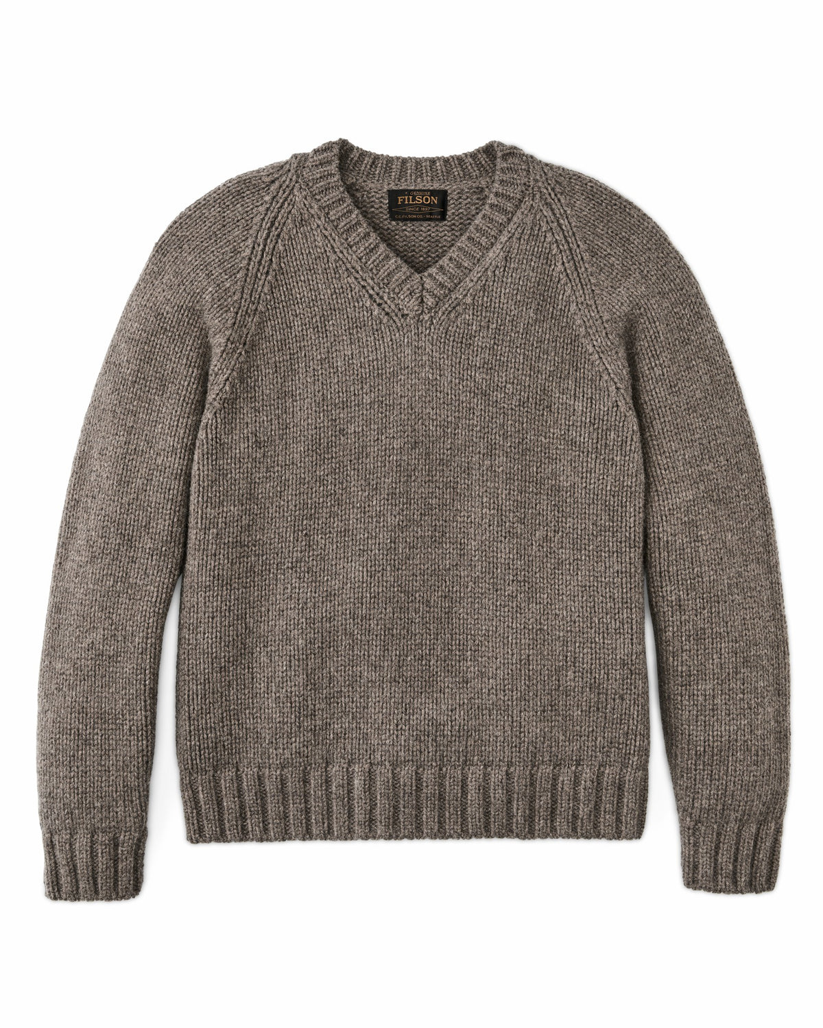 Men Filson 3-gauge Alpaca Blend Sweater - Bark Heather