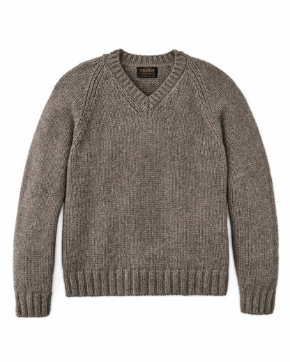 Men Filson 3-gauge Alpaca Blend Sweater - Bark Heather