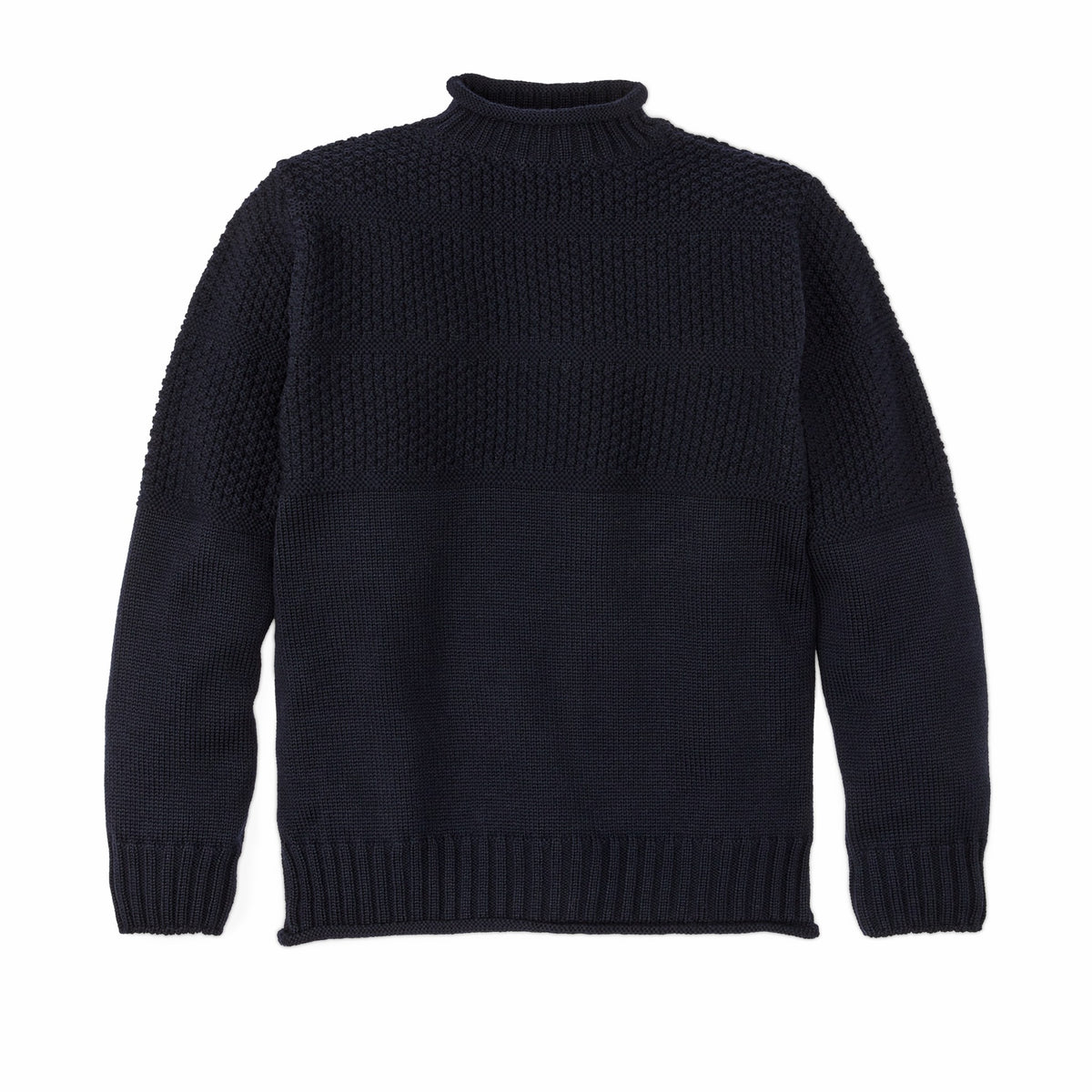 Men Filson Wool Roll Neck Fisherman's Sweater