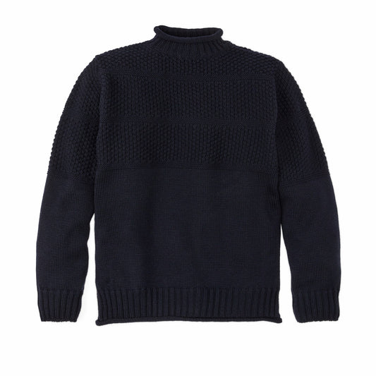 Men Filson Wool Roll Neck Fisherman's Sweater
