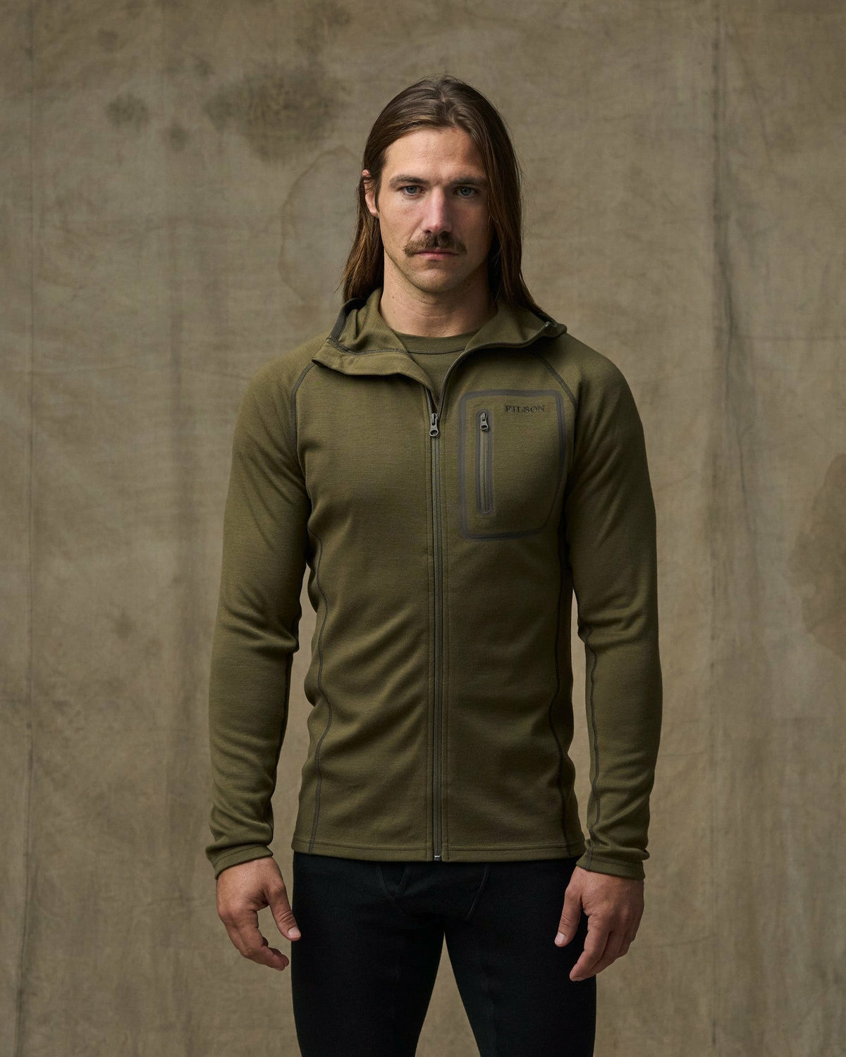 Men Filson 400g Merino Wool Hoodie - Dark Olive