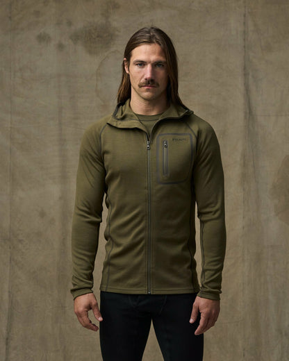 Men Filson 400g Merino Wool Hoodie - Dark Olive