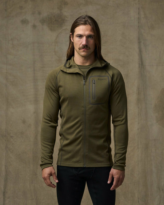 Men Filson 400g Merino Wool Hoodie - Dark Olive