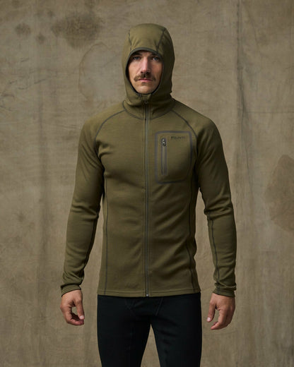 Men Filson 400g Merino Wool Hoodie - Dark Olive