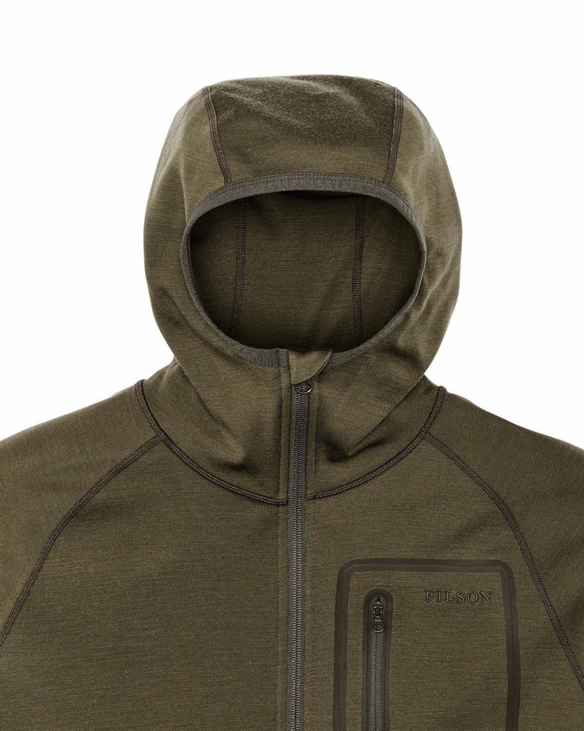 Men Filson 400g Merino Wool Hoodie - Dark Olive