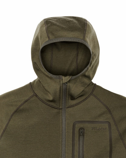 Men Filson 400g Merino Wool Hoodie - Dark Olive