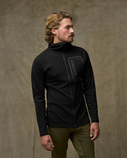 Men Filson 400g Merino Wool Hoodie - Black
