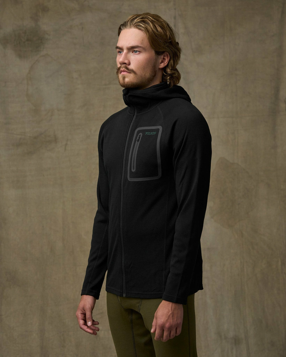 Men Filson 400g Merino Wool Hoodie - Black