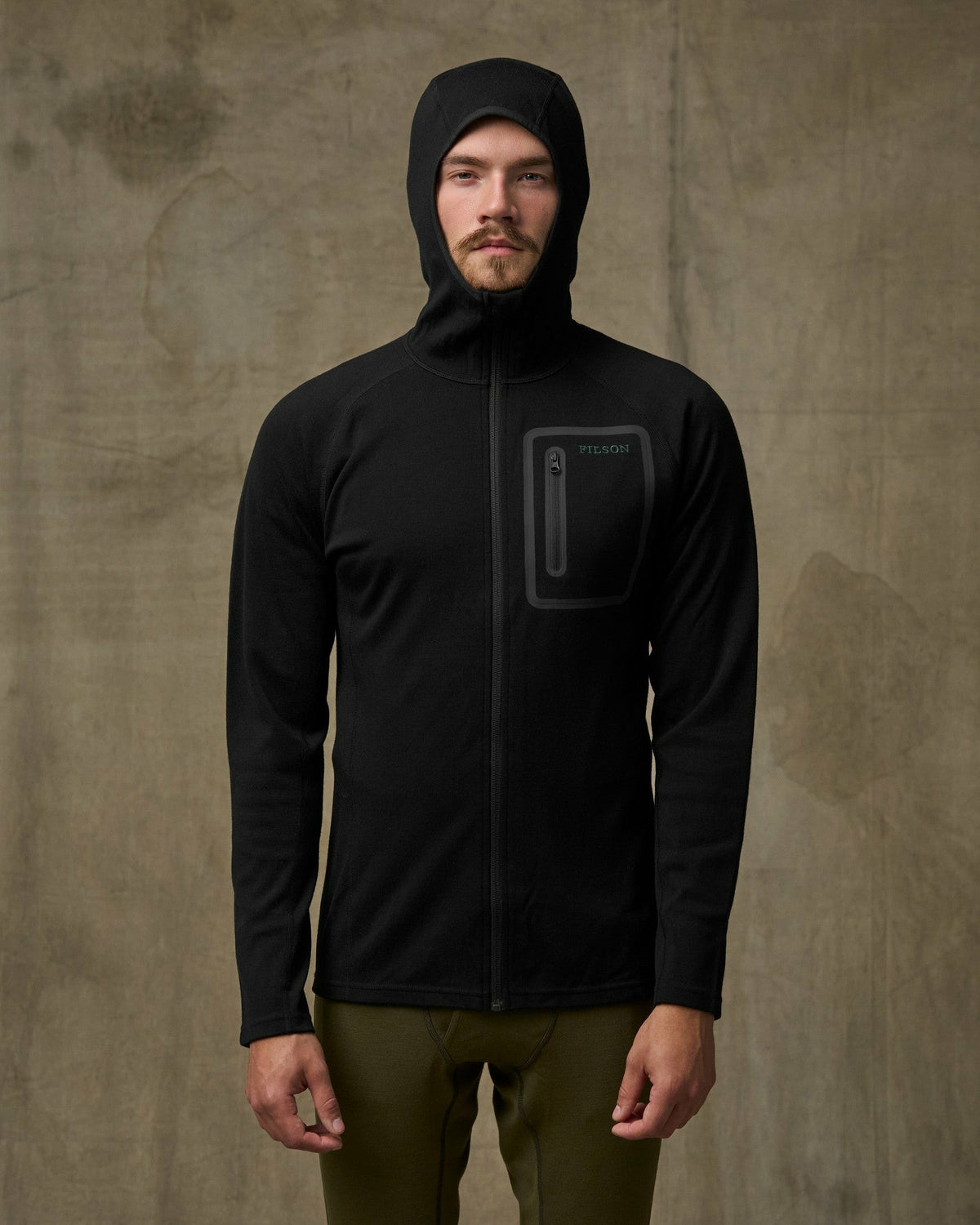 Men Filson 400g Merino Wool Hoodie - Black