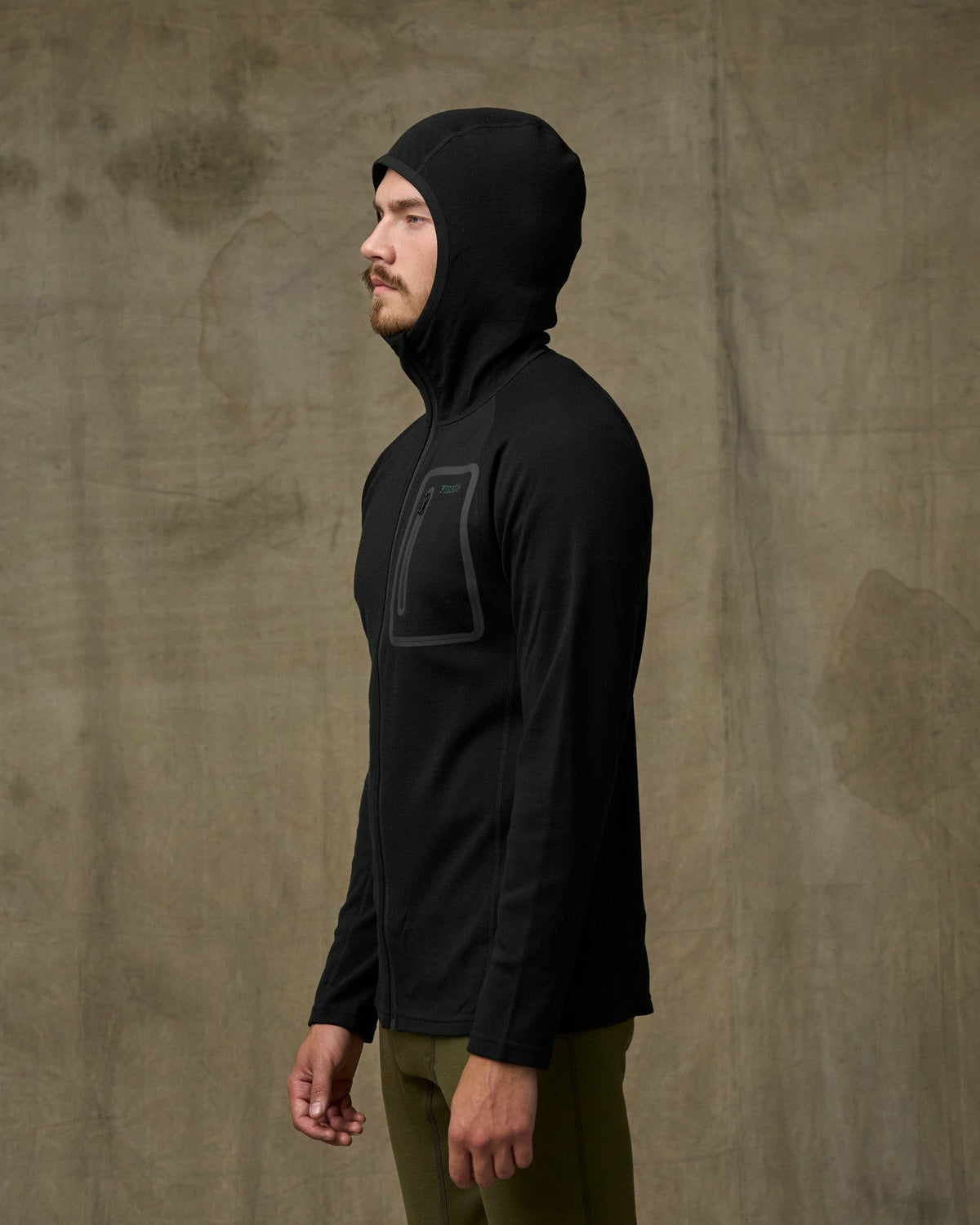Men Filson 400g Merino Wool Hoodie - Black
