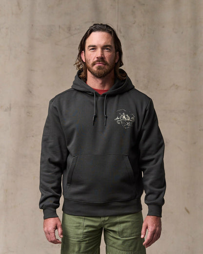 Men Filson Trout Graphic Hoodie - Faded Black