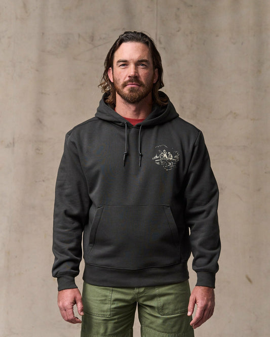 Men Filson Trout Graphic Hoodie - Faded Black