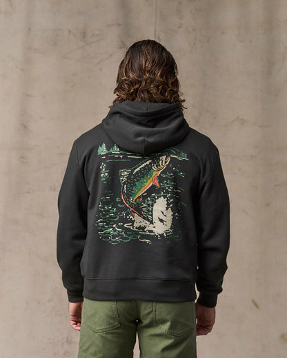 Men Filson Trout Graphic Hoodie - Faded Black