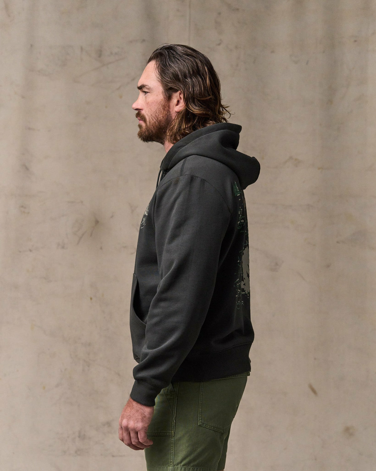 Men Filson Trout Graphic Hoodie - Faded Black