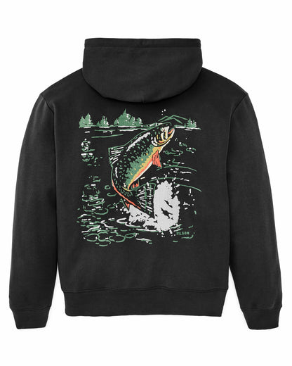 Men Filson Trout Graphic Hoodie - Faded Black