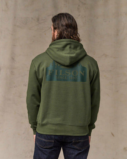 Men Filson Scenic Graphic Hoodie - Surplus Green