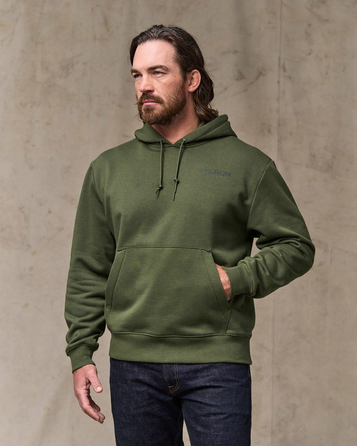 Men Filson Scenic Graphic Hoodie - Surplus Green