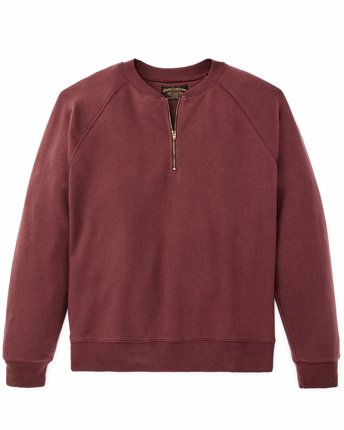 Men Filson Quarter-zip Terry Sweatshirt - Wine