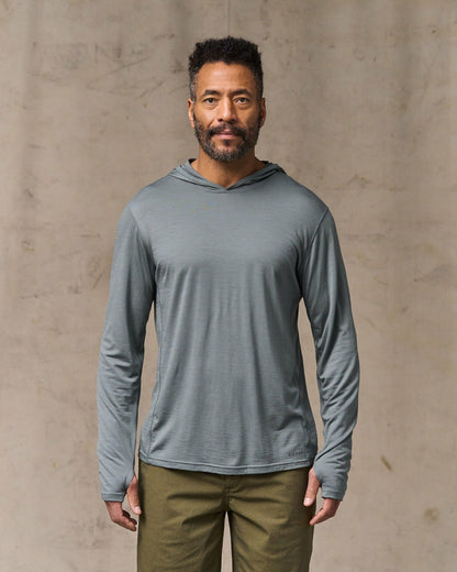 Men Filson Wool-Blend UPF Hoodie - Sage Gray