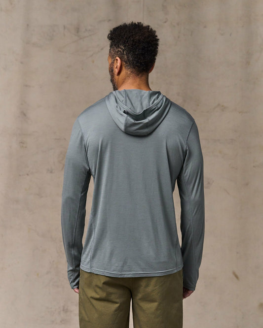 Men Filson Wool-Blend UPF Hoodie - Sage Gray