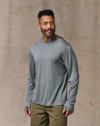 Men Filson Wool-Blend UPF Hoodie - Sage Gray