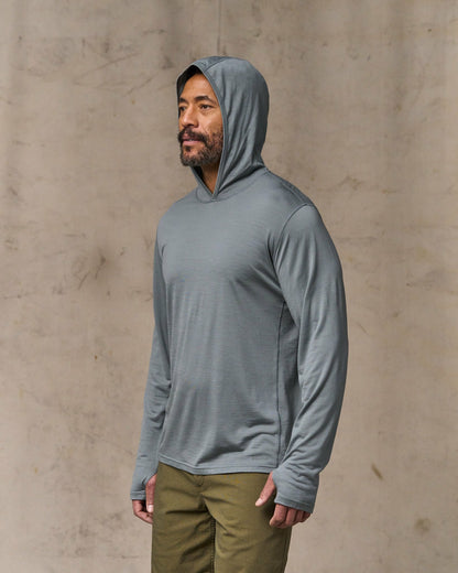 Men Filson Wool-Blend UPF Hoodie - Sage Gray