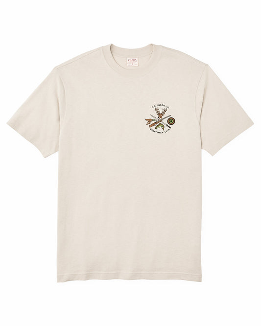 Men Filson Short Sleeve Sportsman Club Graphic T-shirt (frontier) - Cliff Gray / Sportsman Club
