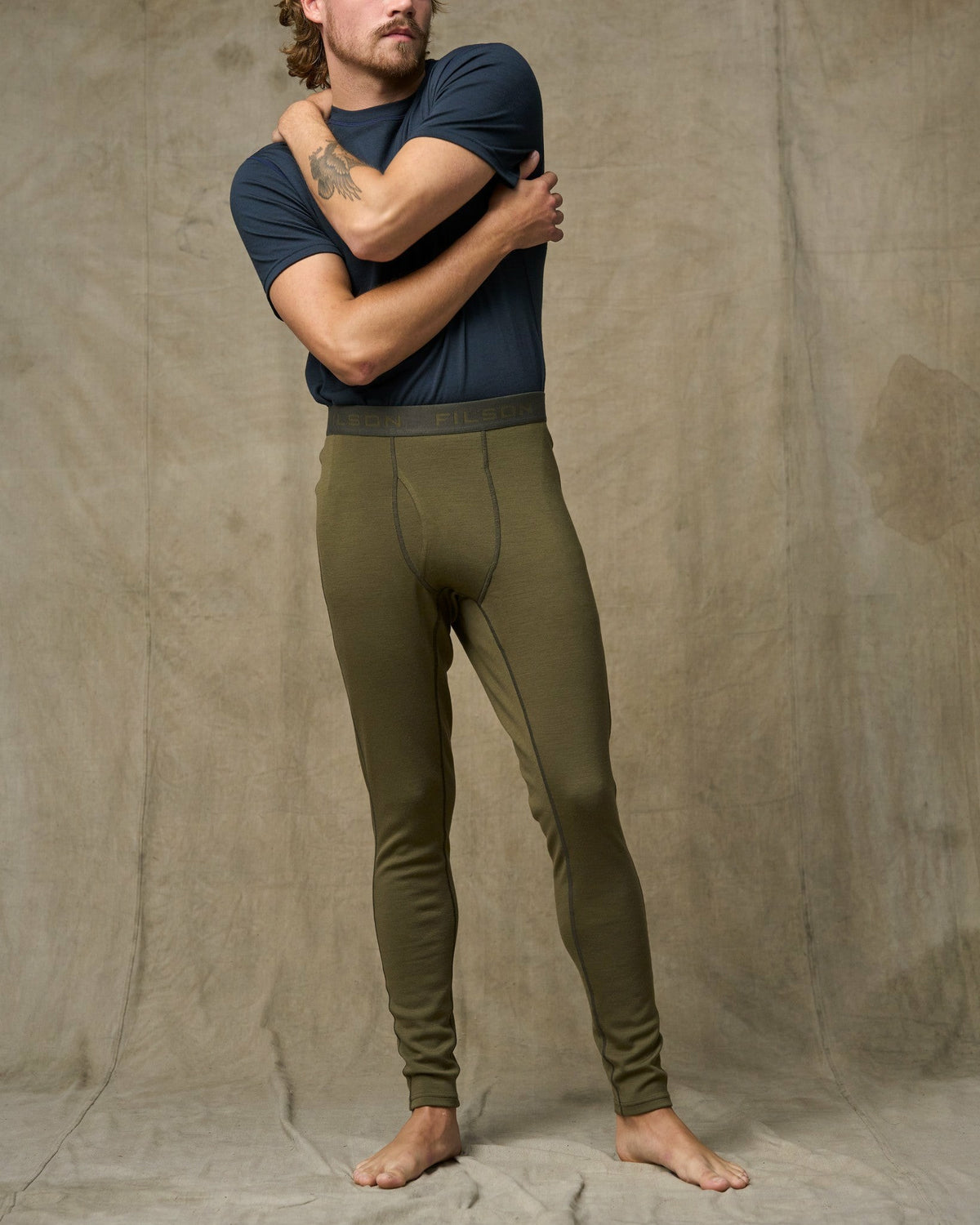 Men Filson 400g Merino Wool Bottoms - Dark Olive