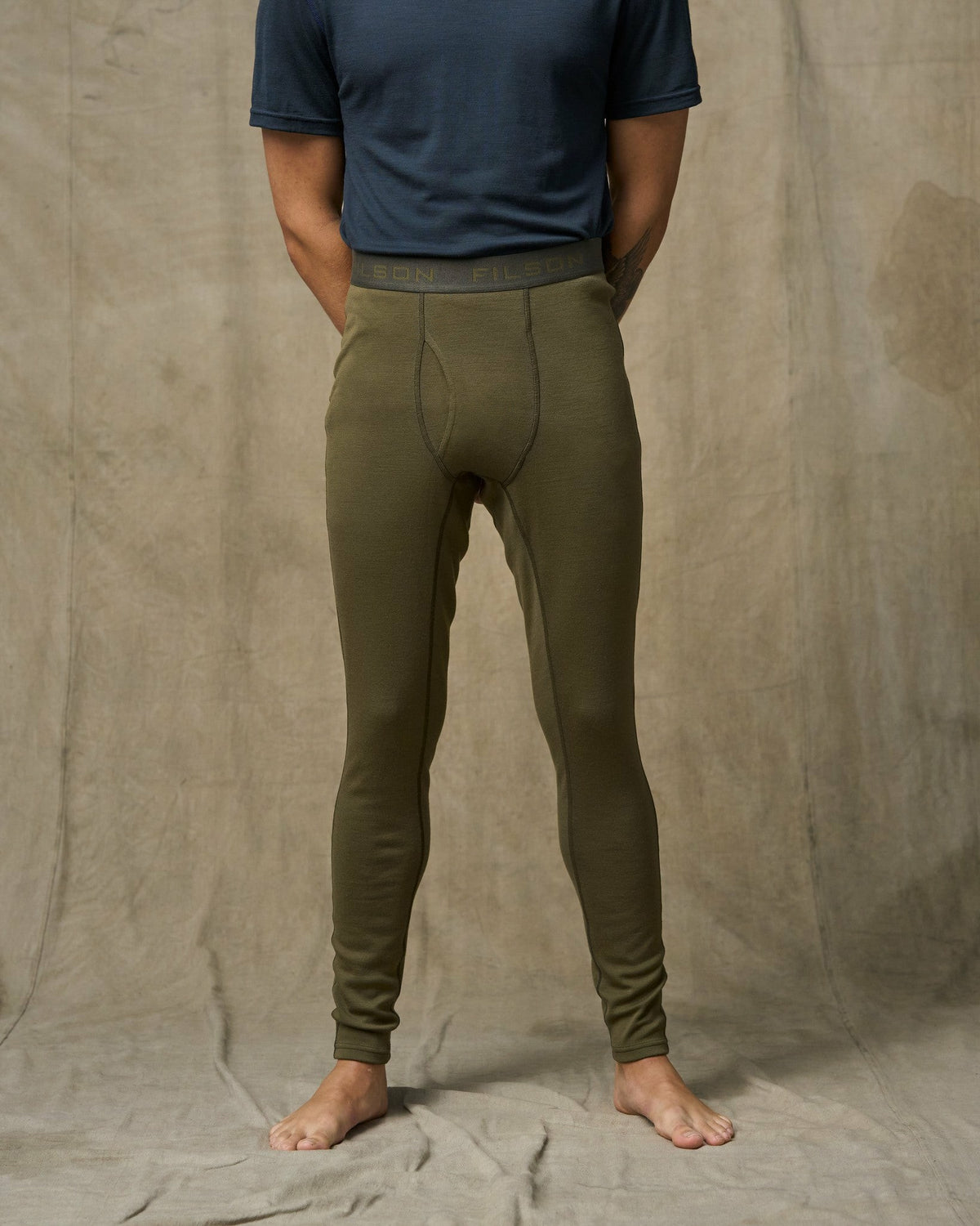 Men Filson 400g Merino Wool Bottoms - Dark Olive
