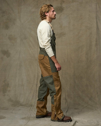 Men Filson Tin Cloth Double Hunting Bibs with Zipper