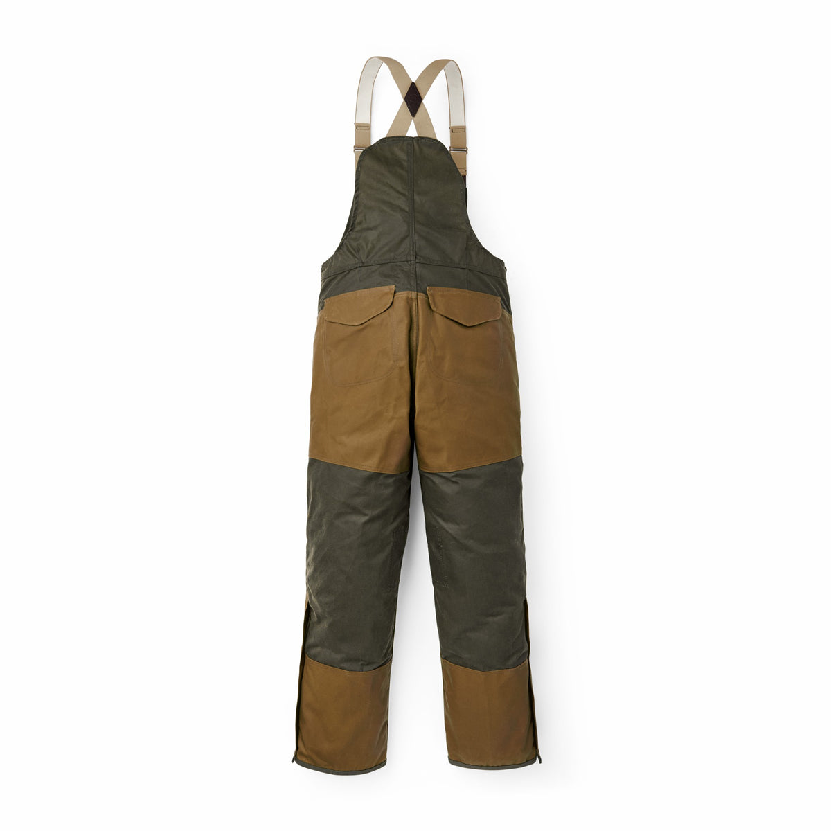 Men Filson Tin Cloth Double Hunting Bibs with Zipper