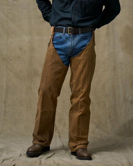 Men Filson Double Tin Cloth Chaps with Zipper