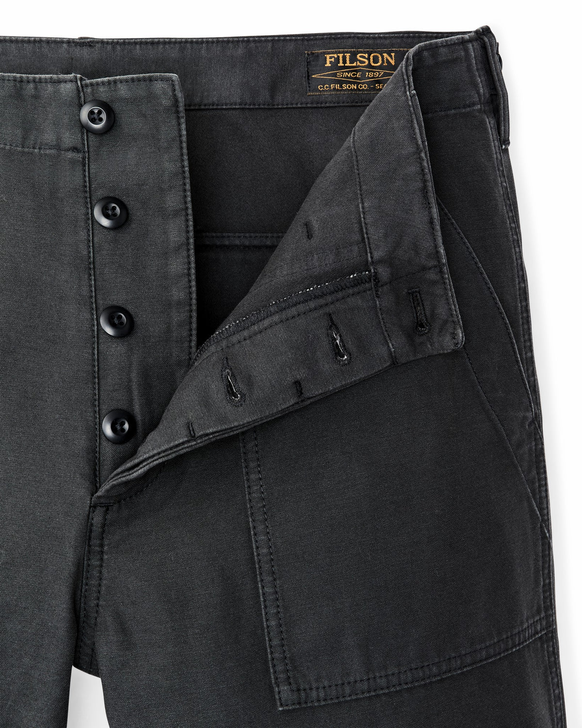 Men Filson Field Supply Shorts - Washed Faded Black